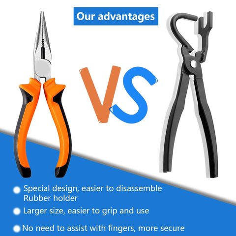 Mejiao exhaust hanger removal tool with orange-handled pliers and black exhaust hanger separation pliers