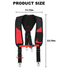48-22-8145 Heavy Duty Padded Suspension Rig Replacement Backing For Tool Belts And Bags, size 11.73x23.70 in, black and red