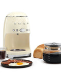 50s Retro Style Glass Coffee Carafe Replacement For DCF02 Overflow Coffee Maker with breakfast setup