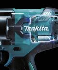 Makita XCS04Z 18V LXT Brushless Cordless Rebar Cutter With Spark Free Steel Rod Trimming Blade Tool Only showing detailed motor design.