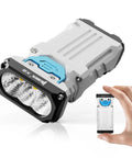 Rechargeable 1800 Lumen EDC Flashlight, Ultra Bright Pocket Tactical Light for Camping, Outdoor, and Emergency shown in hand