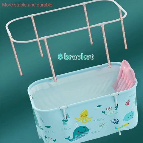 Heavy Duty Foldable Portable Bathtub For Adults With Freestanding Design Collapsible Spa Tub With 6 Brackets And Inflatable Pillow