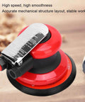High Speed 10,000 RPM Pneumatic Polisher For Industrial Metal Polishing, Air Orbital Sander with red ergonomic grip.