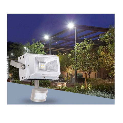 JUDYSSY Home Led Floodlight,Outdoor Waterproof Lighting Garage with infrared sensor, 30W spotlight in outdoor setting.