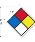 NFPA Adhesive Label Kit With Placards Digits And Symbols Seventeen Inch Tall Diamond Laminated Vinyl field sign display