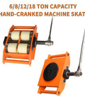 Big League Hand Cranked Machine Skate Dolly delivering 26400 pound hauling capacity, featuring solid steel frame and nylon casters.