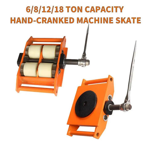 Big League Hand Cranked Machine Skate Dolly delivering 26400 pound hauling capacity, featuring solid steel frame and nylon casters.