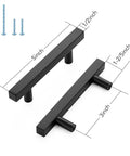 30 Pack Black Kitchen Cabinet Handles, 5 Inch Square Steel Cabinet Pulls with 3 Inch Hole Center and screws, top view