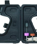 Rugged 1/4 Inch Pneumatic Die Grinder Packing Hella Fast 25000 RPM Power with accessories in case for metal prep tasks.