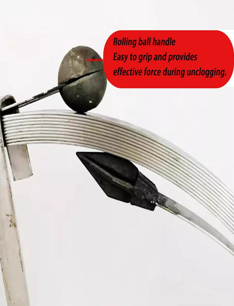 Heavy Duty Steel Main Line Drain Auger Manual Plumbing Snake with rolling ball handle for effective unclogging force.