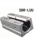 Aluminum Block Linear Motion Ball Bearing Slide Block Set For SBR16LUU Through SBR40LUU Rails, side view.