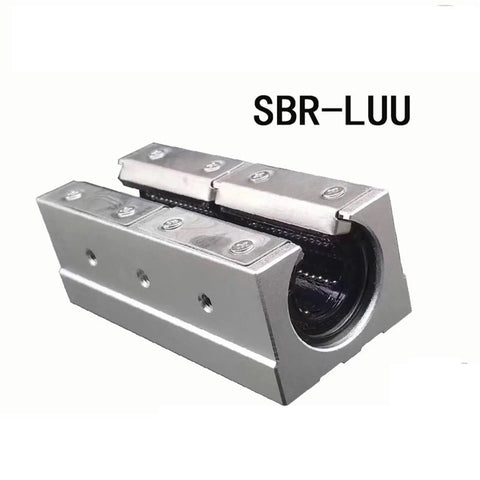 Aluminum Block Linear Motion Ball Bearing Slide For SBR LUU Rail Series With SBR16LUU Through SBR40LUU Variants, front view