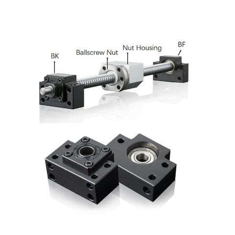 Beefed Up BK12 BF12 Bearing End Blocks For 16mm CNC Ball Screw Linear Motion SFU1604 SFU1605 SFU1610 shown with components