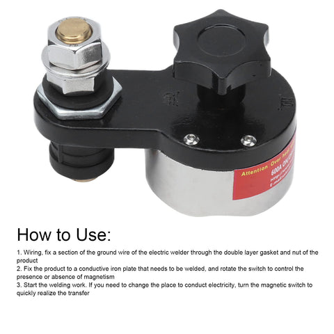 Magnetic Welding Ground Clamp Workhorse with Sturdy Adjustable Switchable Holder, copper rod, demagnetization resistant design