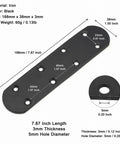 Built To Last Heavy Duty Flat Straight Wood Brace Brackets Kit 6 Pack In Matte Black 7.87 Inch Long Mending Plates With Screws