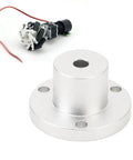 4mm Flange Coupling Connector for Mecanum Wheel 60mm Shaft Axis, aluminum alloy, side view with stainless steel hex set screw