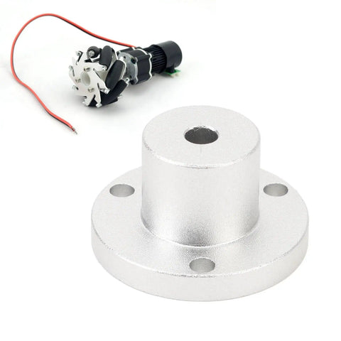 4mm Flange Coupling Connector for Mecanum Wheel 60mm Shaft Axis, aluminum alloy, side view with stainless steel hex set screw