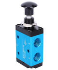Two Position Three Way Hand Valve 1 Quarter Inch Pneumatic Component With Rugged Aluminum Alloy Body And Sealed PVC Construction For Air