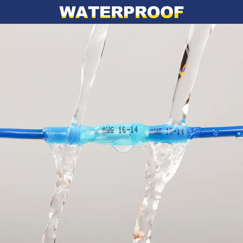 DIY Friendly Heat Shrink Bullet Connectors Kit 220PCS AWG22 10 Male And Female Terminals waterproof feature demonstrated