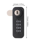 Mechanical Combination Door Latch Password Lock For Steel Cabinets And Lockers, showing dimensions, four-digit dial pad.