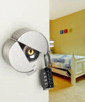 Heavy Duty Door Handle Lock Stops Knob Turning And Blocks Keyhole For Solid Privacy Lock It Down Tight With A No Sweat Portable Travel Security Setup Today on a bedroom door.