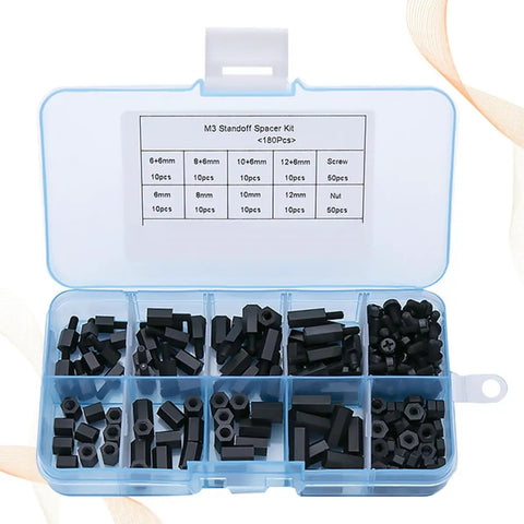 180 Piece Nylon Spacer Screw Standoff Kit With Plastic Storage Box For Diy Electronics Prototyping Anticorrosive Motherboard Spacers And Hex Spacers For Precise Durable Hardware Gear in open organizer