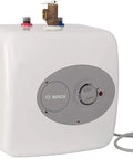 Electric Mini-Tank Water Heater Tronic 3000 T 2.5 Gallon ES2.5 Hot Water On Tap, white compact heater with control knob