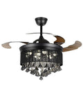Total Game Changer 42 Inch Black Crystal Ceiling Fan With Adjustable Led Light And Wireless Remote 3 Speed Dead Simple Modern Fandelier Chandelier For Every Room. Black crystal ceiling fan with LED lighting and wooden blades.