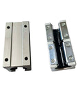 Beefy 2 Pack SBR12LUU Linear Bearing Blocks for 12mm guide rail, aluminum long slide pillow blocks shown in detail view.