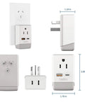 Go To Travel Plug Adapter US To Australia New Zealand Fiji Argentina 2 Pack With USB C PD And QC 3.0 Fast Charge Dual USB Ports