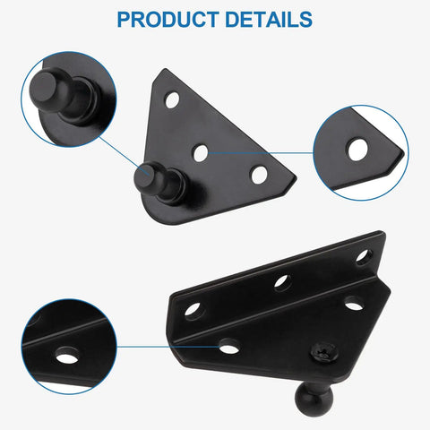 Detailed view of 4 Pack 10mm Ball Stud Mounting Brackets For Gas Struts And Lift Supports Beefy Steel Galvanized Mounting Brackets.