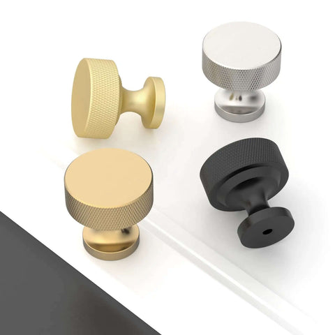 10 Pack Brushed Satin Nickel Knurled Cabinet Knobs for Cabinets Drawers Heavy-Duty Rust-Proof Hardware, mixed colors shown