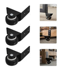 8 Piece L Shaped Plate Casters For Furniture And Luggage With Rubber Wheels, Bottom Mount Fixed Casters For One And A Half Inch Fit