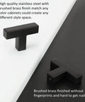 Dead Solid Matte Black T Bar Drawer Pulls And Cabinet Knobs 100 Pack Bulk Hardware For Kitchen Cabinets shown on contrasting surfaces.