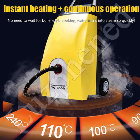 PtaTritious High Pressure Steam Cleaner 3000W Handheld Portable Steam Washer With 3.5L Water Tank showcasing instant heating features.