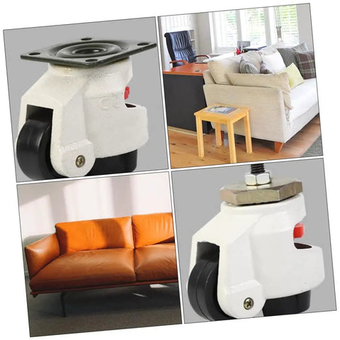 Beefy Heavy Duty Swivel Workbench Casters With Adjustable Height, 500kg Per Wheel, Industrial Transport Plate Wheels, Leveling Mobility For Workbenches And Equipment, 4 Piece Set on white caster for sofa and workbench use