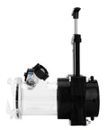 Side view of Must-Have RV Gate Valve With Built-In Clear Adapter And Four Bayonet Prongs, fits 3 inch sewer fittings, backup for leaky valves.