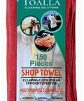Red Cotton Shop Towels Pack Of 150 14 By 14 Inch Absorbent Cleaning Rags For Auto Garage Home And Industrial Use Heavy Duty
