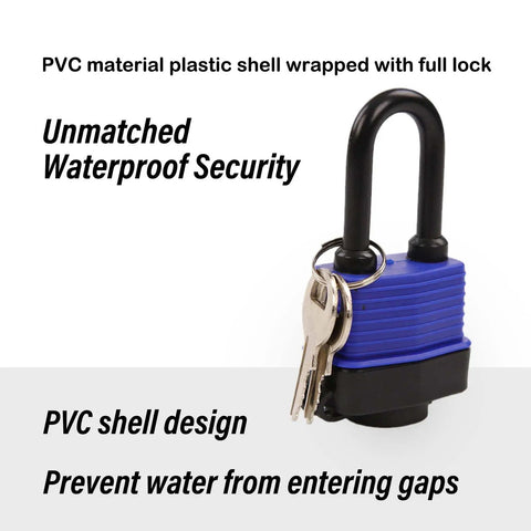 Beefy 4 Pack Keyed Alike Padlocks With Long Shackle Laminated Steel Construction Chrome Finish Same Key Opens All Locks