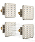 Square Brass Shower Body Spray Jets 2.63 Inch Square Shower Head With 24 Nozzles Hydro Massage Spa Jets Wall Mount NPT 1/2 Inch Brushed Nickel Finish High Volume Spa Shower For Muscle Relief