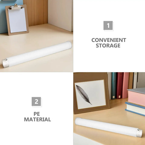 4 Pack Plastic Poster Mailing Tubes With Sealed Caps for Easy Storage and Transport, displayed on a desk with books and frames