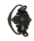 Vintage Antique Cabinet Bail Pull Handles Set Of 8 In Bronze Finish, Drop Ring Pulls with screws and Chinese Retro Cloud Design.