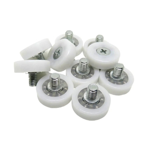 10 Pack POM Drawer Wheels DR22C6L8 22mm Sliding Plastic Drawer Rollers for Smooth Glide with white durable bearings