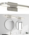 Edge Lit LED Vanity Light For Bathroom, 20 Inch Wall Mounted Modern Fixture, 10W 3000K, ETL Listed, brushed nickel over mirrors