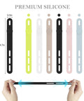 Silicone Cable Ties Set, 30 Pcs Reusable Washable Cable Management Straps With Adjustable Lock Buckles displayed in six colors