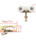 2 Pack Three Quarter Inch Sliding Door Rollers With Four Mounting Screws Silent Hanging Wheels For Pocket Doors Closet Doors Bypass Tracks And RV Accessories Easy To Install With Durable Precision Wheels For Smooth Quiet Sliding, showing roller dimensions