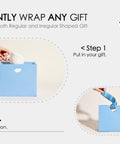 Step-by-step wrapping using Bulk 10 Pack Paper Gift Bags With Satin Ribbon Handles Assorted Colors 7.87x3.54x7.09 in