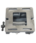 Built Like A Tank 4 Inch Angled Vise For Benchtop Drill Press And Industrial Machining Tools Precision steel clamp with base.