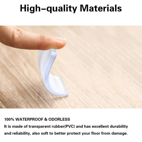 Person bending clear 8 Pcs Clear Furniture Shims With Non Slip Threaded Level Wedges For Wobble Free Tables And Desks, 50mm x 30mm