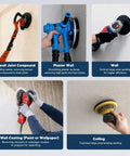 40 Piece Assorted 9 Inch Hook And Loop Sanding Discs With Ten Holes Featuring Eight Grit Ranging From Rough 40 To Smooth 600 for drywall work and wall preparation.